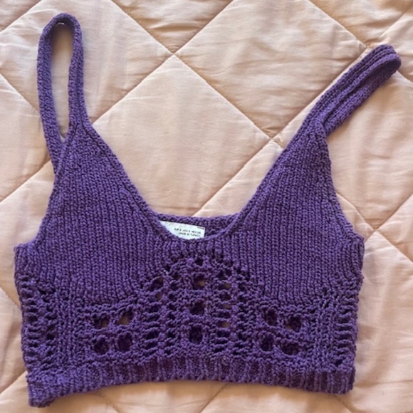 ZARA Purple Crochet Top / Bralette SMALL - Picture 1 of 6